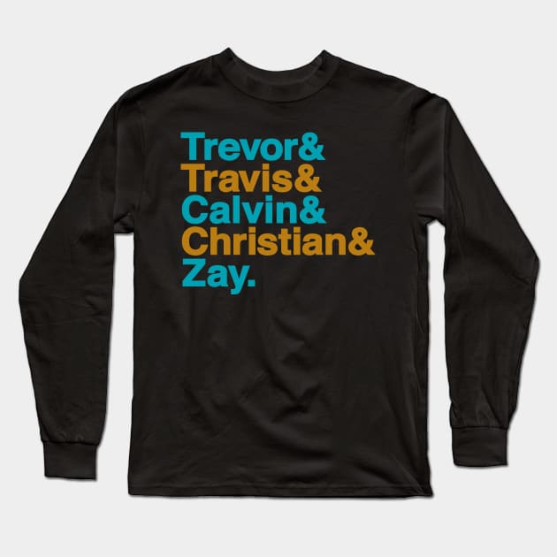 Helvetica Jacksonville Jaguars Players Long Sleeve T-Shirt by Carl Cordes